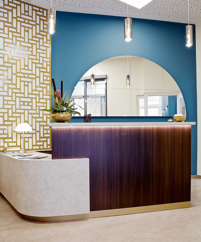 Empfangsbereich einer Seniorenresidenz neu gestaltet