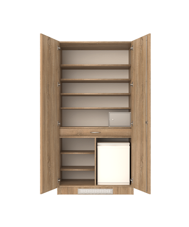 Objektmöbel von CARELINE mit einem Medikamentenschrank