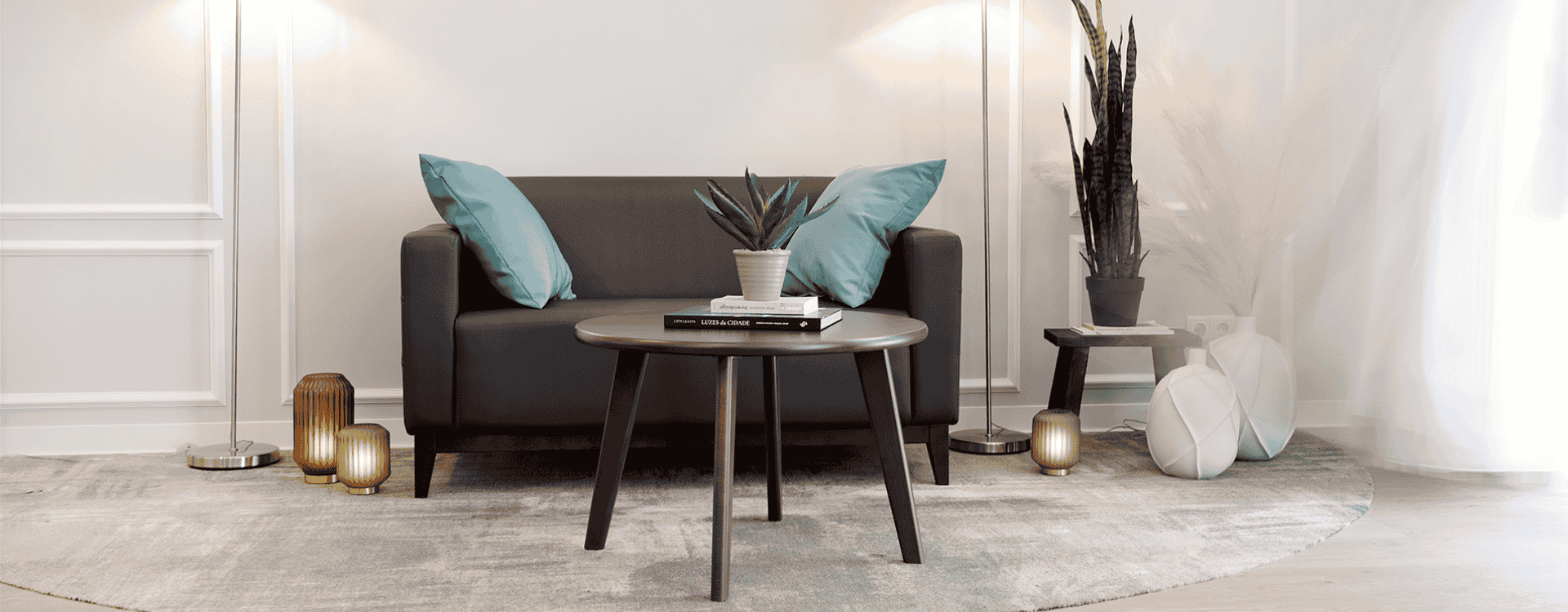 Ein Sofa in einem Eingangsbereich einer Pflegeeinrichtung