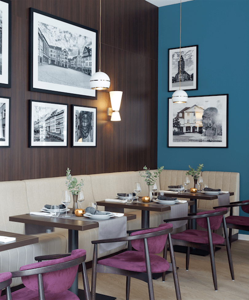 Moderne Einrichtung eines Restaurants in einer Pflegeeinrichtung